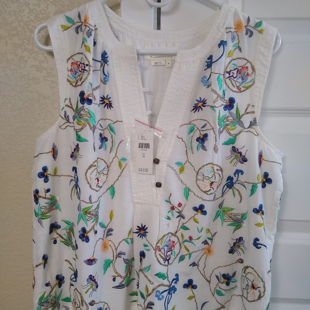 NWT Anthropologie Embroidered Tank